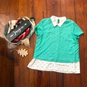 Elle Mint Green and Polka Top Top XL